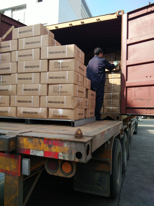 loading shoe repair items to container